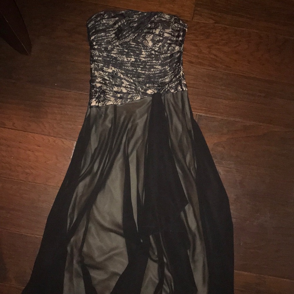 Strapless lace top dress